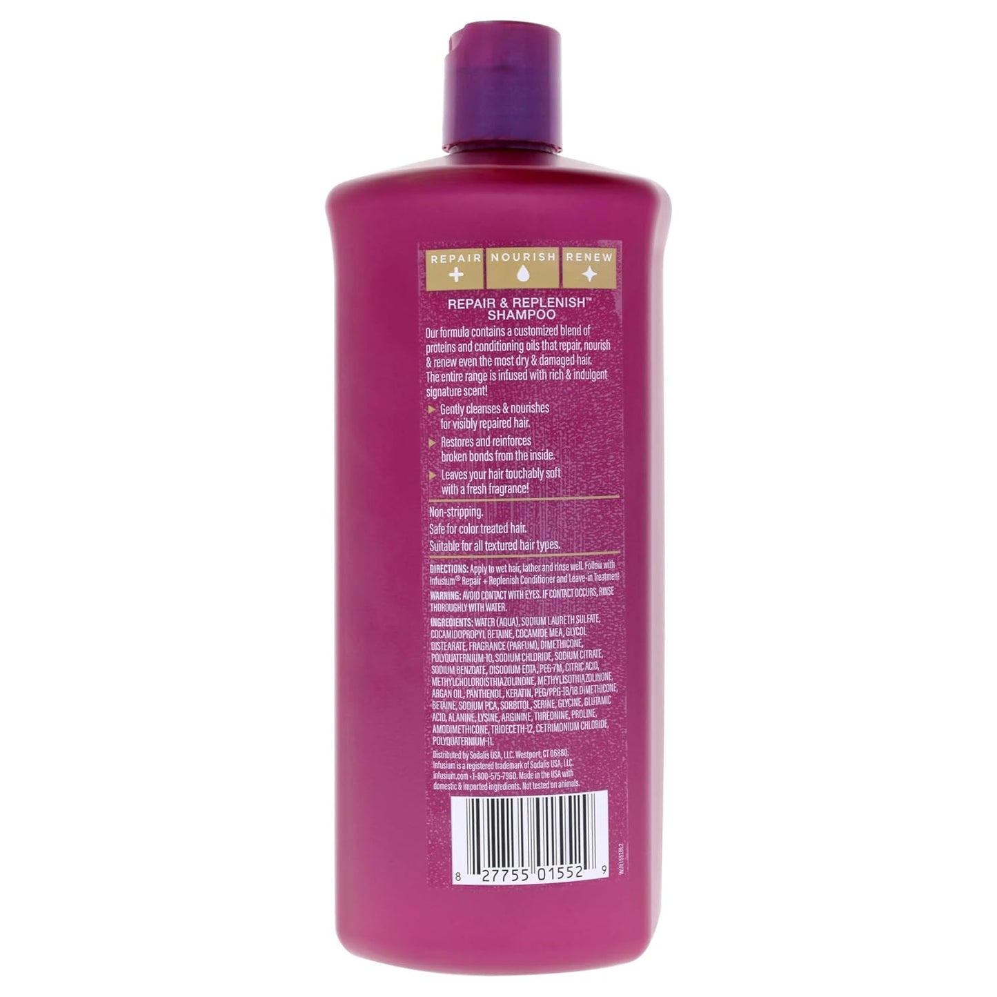 Moisturize and Replenish Shampoo - Infused with Avocado and Olive Oil - Hair Care for Dry Hair - Moisturizing Shampoo for Women - 33.8 Oz
