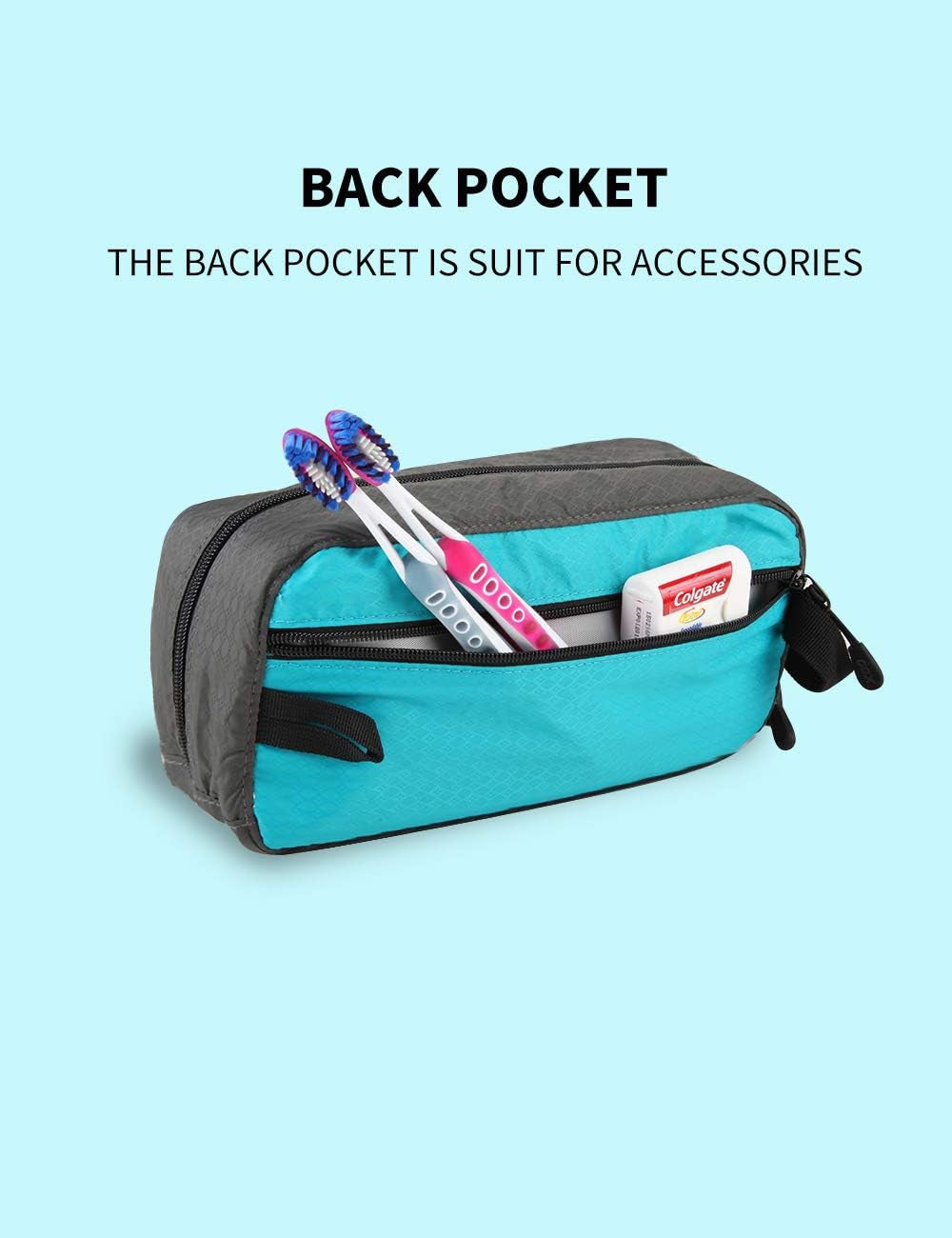 Travel Toiletry Bag,Dopp Kit Case,Ultra-Light Cosmetics Bag Makeup Organizer (Turquoise)