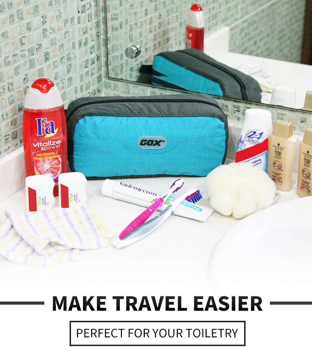 Travel Toiletry Bag,Dopp Kit Case,Ultra-Light Cosmetics Bag Makeup Organizer (Turquoise)