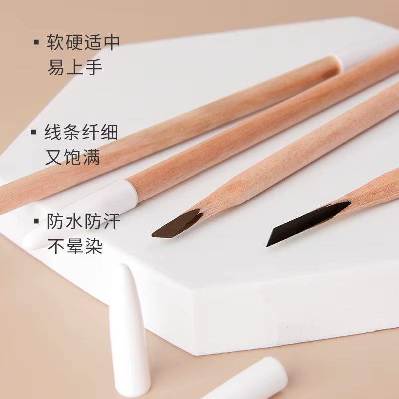 Waterproof Microblading Eyebrow Pencil – Long-Lasting Wooden Tattoo Brow Pen for Natural, Defined, Flawless Arches